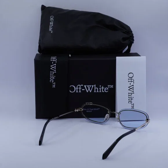 Off-White OERI13M MIAMI 7640 Oval Sunglasses – Gold/Blue